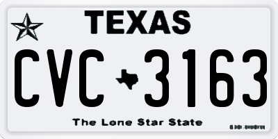 TX license plate CVC3163