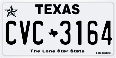 TX license plate CVC3164