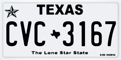 TX license plate CVC3167