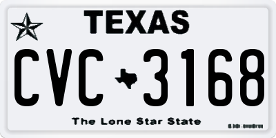 TX license plate CVC3168