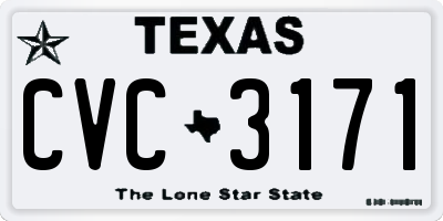 TX license plate CVC3171