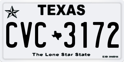 TX license plate CVC3172