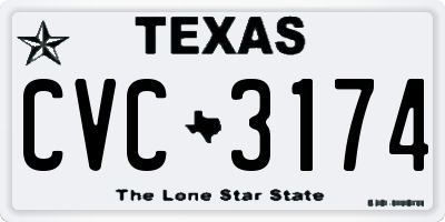 TX license plate CVC3174