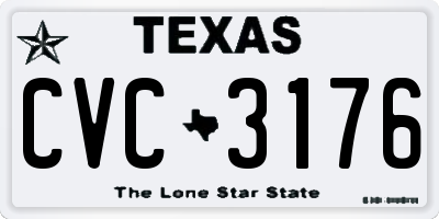 TX license plate CVC3176