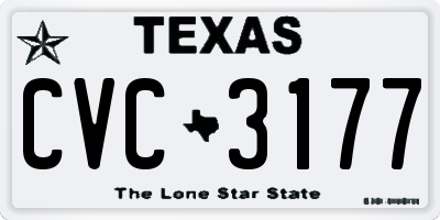 TX license plate CVC3177