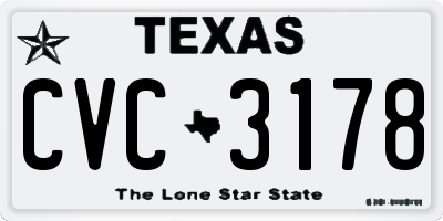 TX license plate CVC3178