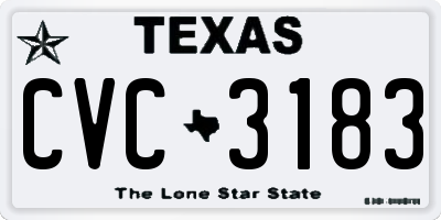 TX license plate CVC3183