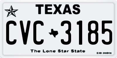 TX license plate CVC3185
