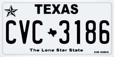 TX license plate CVC3186