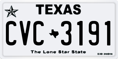TX license plate CVC3191