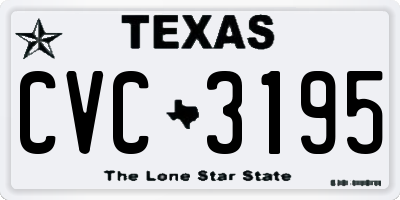 TX license plate CVC3195