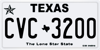 TX license plate CVC3200