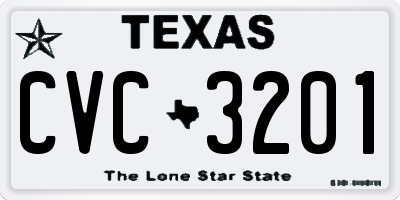 TX license plate CVC3201