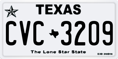 TX license plate CVC3209