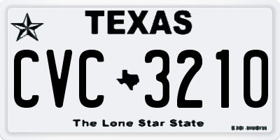 TX license plate CVC3210