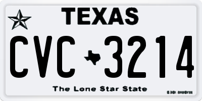 TX license plate CVC3214