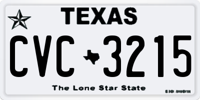 TX license plate CVC3215