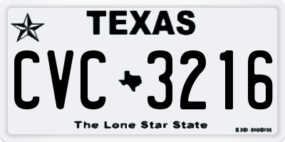TX license plate CVC3216
