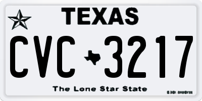 TX license plate CVC3217