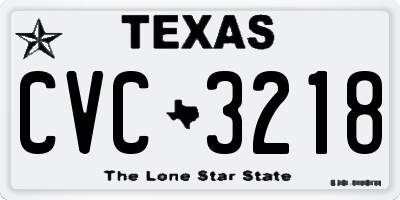 TX license plate CVC3218