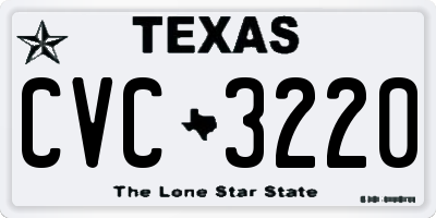 TX license plate CVC3220