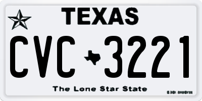 TX license plate CVC3221