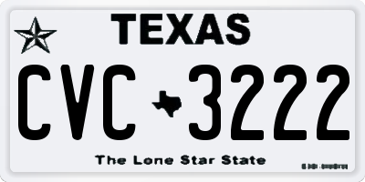 TX license plate CVC3222