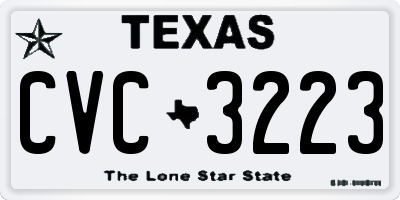 TX license plate CVC3223