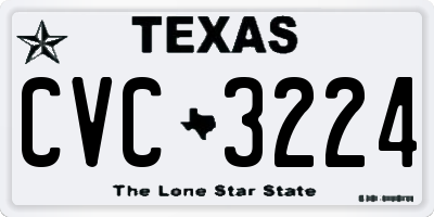 TX license plate CVC3224