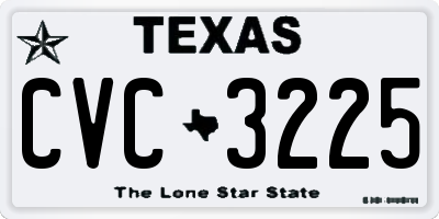 TX license plate CVC3225