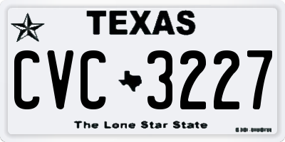 TX license plate CVC3227