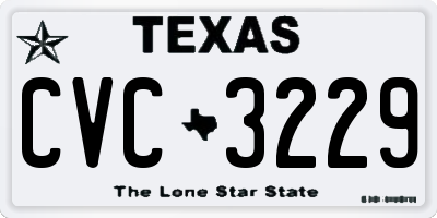 TX license plate CVC3229