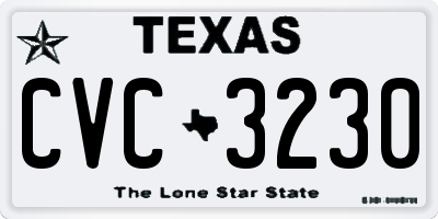 TX license plate CVC3230