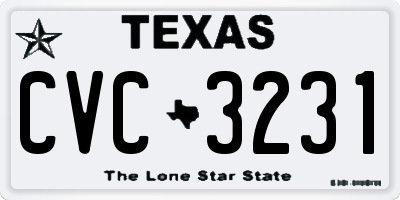 TX license plate CVC3231