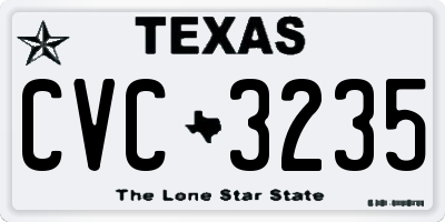 TX license plate CVC3235