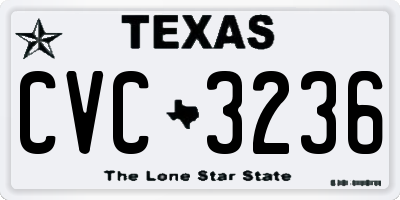 TX license plate CVC3236