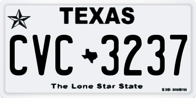 TX license plate CVC3237