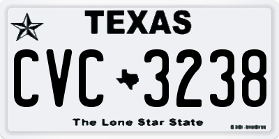TX license plate CVC3238