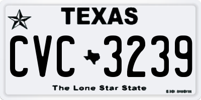 TX license plate CVC3239