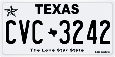 TX license plate CVC3242