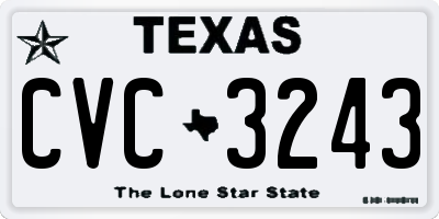 TX license plate CVC3243