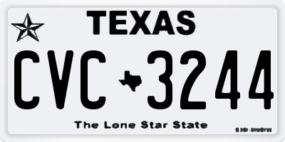 TX license plate CVC3244