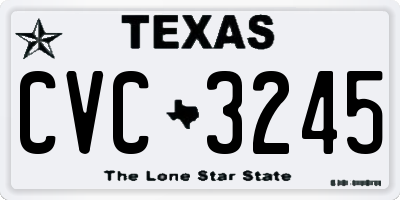 TX license plate CVC3245