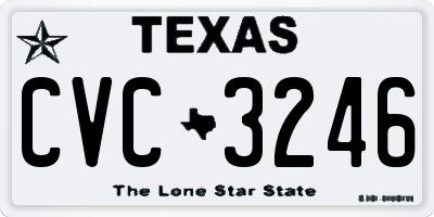TX license plate CVC3246