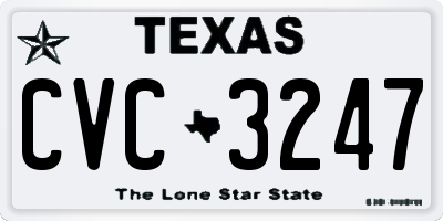 TX license plate CVC3247