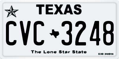 TX license plate CVC3248