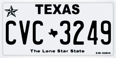 TX license plate CVC3249