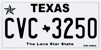 TX license plate CVC3250