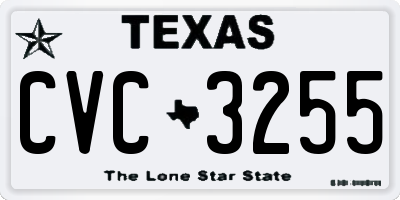TX license plate CVC3255