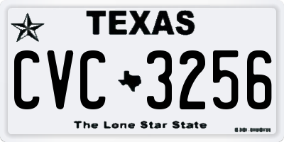 TX license plate CVC3256